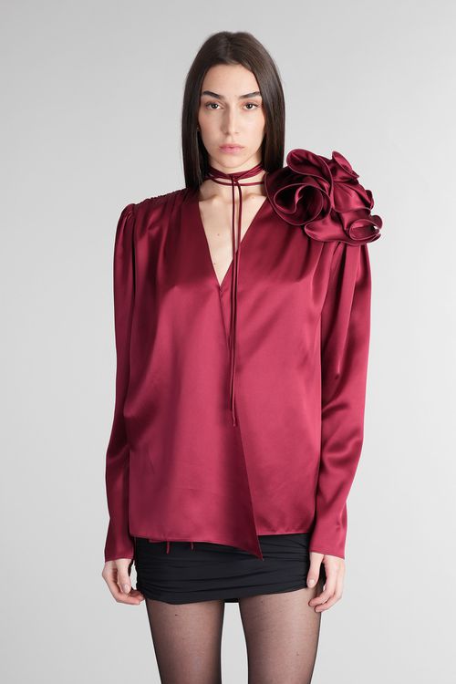 Blouse 02 Blouse In Bordeaux Silk