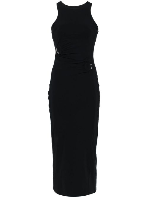 Piercing-detail midi dress - Black