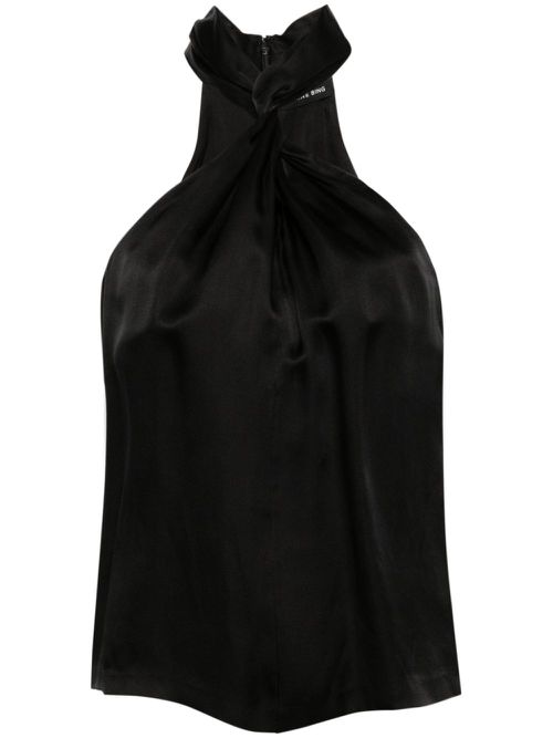 Twisted halterneck top - Black