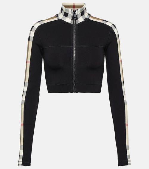 Check technical jersey track jacket