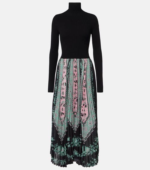 Moondance plissé satin midi dress