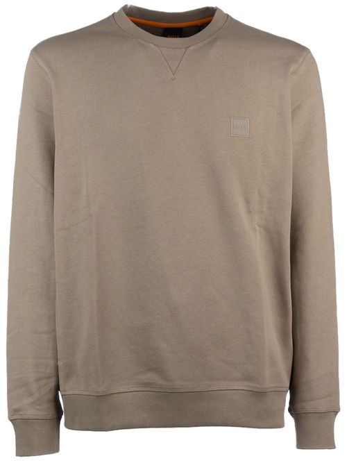 Logo-patch cotton sweatshirt - Brown