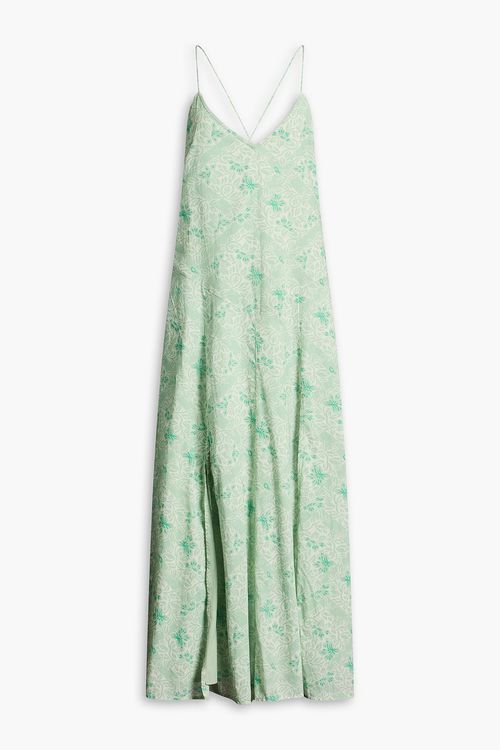 Veronica printed cotton-voile maxi dress - Green - 0