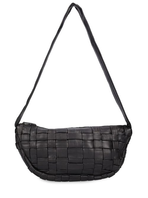 Crescent Textured Leather Shoulder Bag