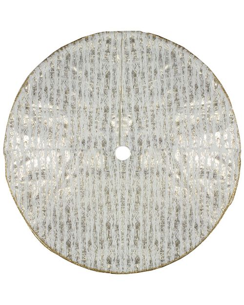 Northlight 48in Ivory And Gold Wood Grain Pattern Christmas Tree Skirt