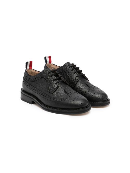Pebbled classic longwing brogues - Black