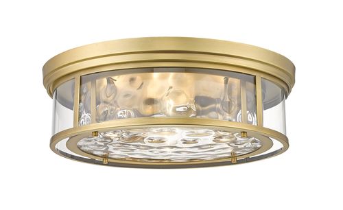 Clarion 4-Light Flush Mount Ceiling Light In Rubbed Bra