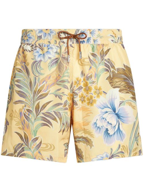 Floral-print swim shorts - Neutrals