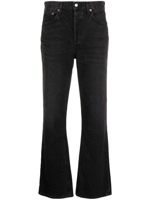 Mid-rise straight-leg jeans - Black
