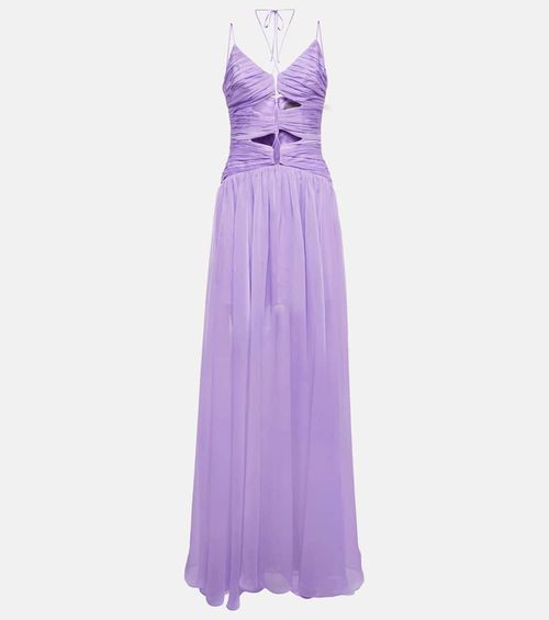 Cutout chiffon gown