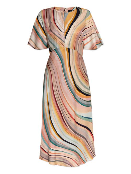 Swirl bell-sleeve dress - Pink