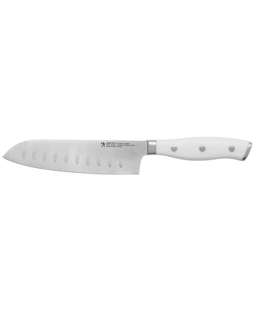 "Forged Accent 5"" Hollow Edge Santoku Knife with Handle - Stainless Steel Blade and White Handle"