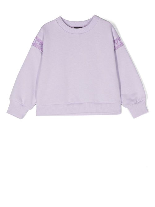 Logo-print crew neck sweatshirt - Purple