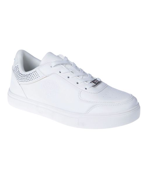 Little and Big Girls Rhinestones Court Sneaker - White