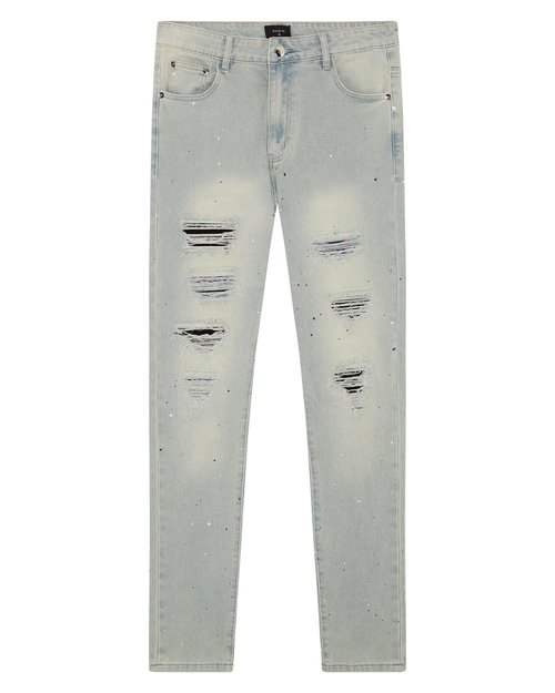 Magiri Indigo Ripped Slim Jeans in Blue - Light Blue