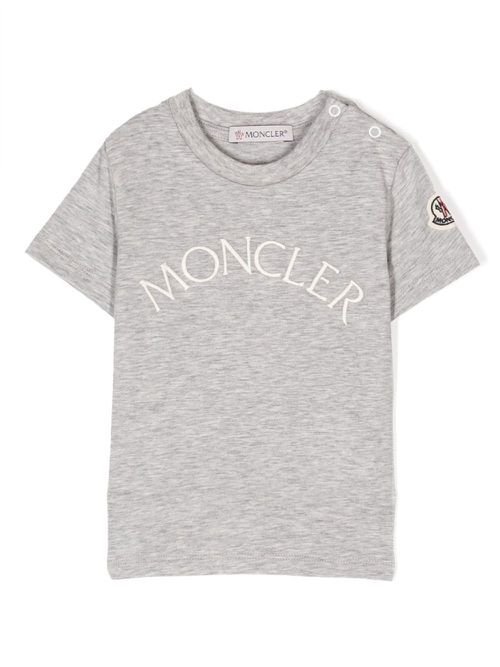 Logo-embroidered short-sleeved T-shirt - Grey