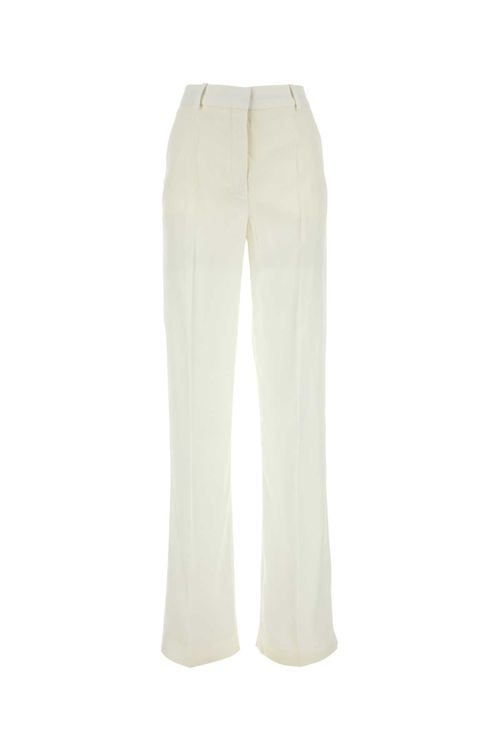 Wide-Leg Viscose Trousers — Cream