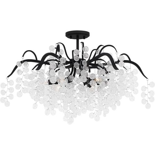Earth Black Six Light Semi-Flush Mount from the Maple Collection