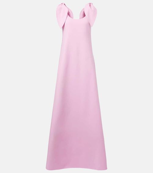 Bow-detail wool-blend maxi dress