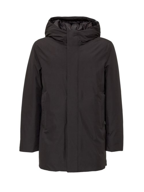 Black Solid Hood Jacket