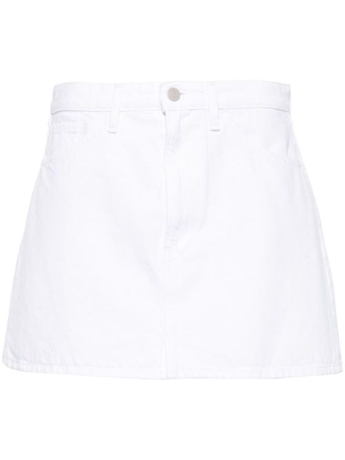 A-line denim miniskirt - White