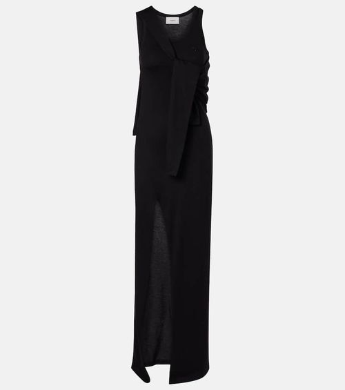 Layered cotton-blend jersey maxi dress