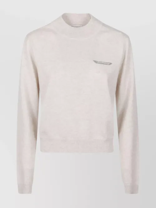 Brunello Cucinelli - crew neck knitwear with ribbed cuffs and he