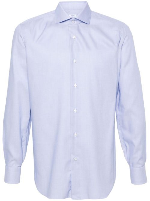 Jacquard cotton shirt - Blue