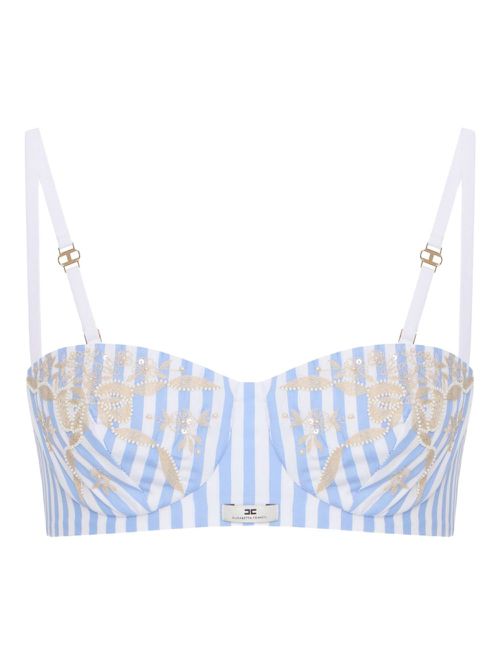 Elisabetta Franchi striped bra - Blue