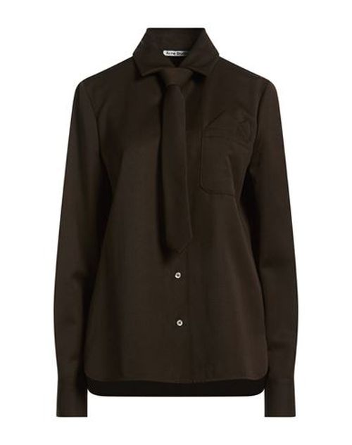 Woman Shirt Dark brown Size 2 Wool