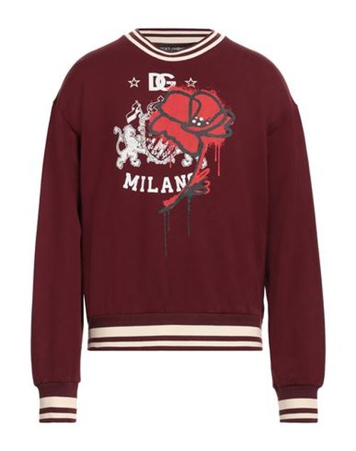 Man Sweatshirt Burgundy Size 34 Cotton, Elastane