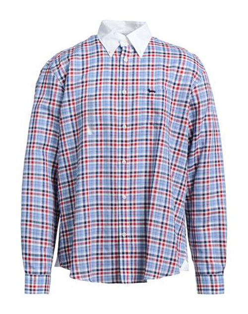 Harmont & Blaine Man Shirt Azure Size 4XL Linen, Cotton
