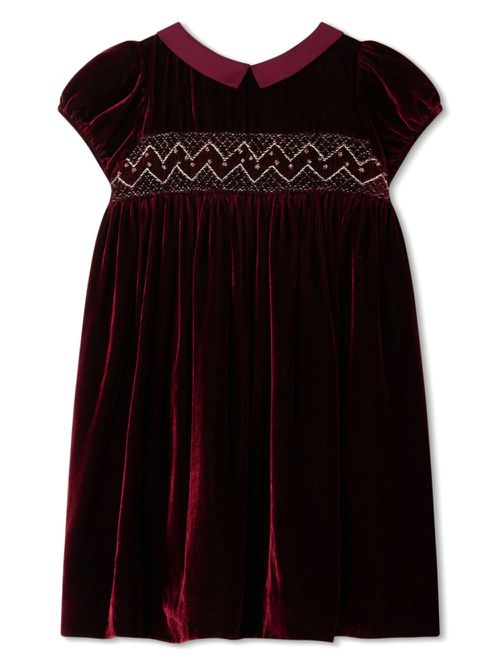 Embroidered velvet dress