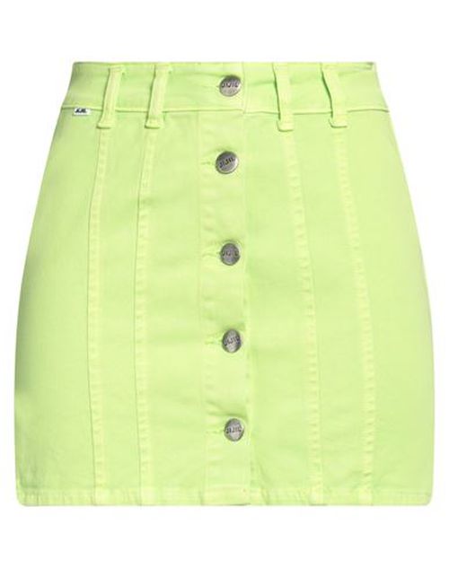Woman Denim skirt Lime green Size 26 Cotton, Elastane