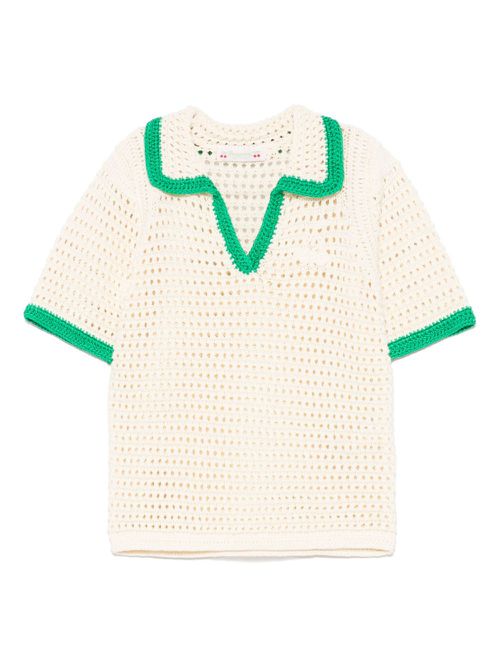 Elanita crochet T-shirt - Neutrals