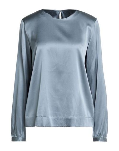 Woman Top Slate blue Size 10 Silk, Elastane