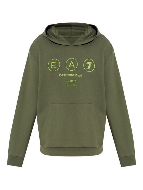Logo-print hoodie - Green