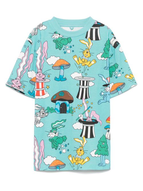Illustration-print T-shirt - Blue