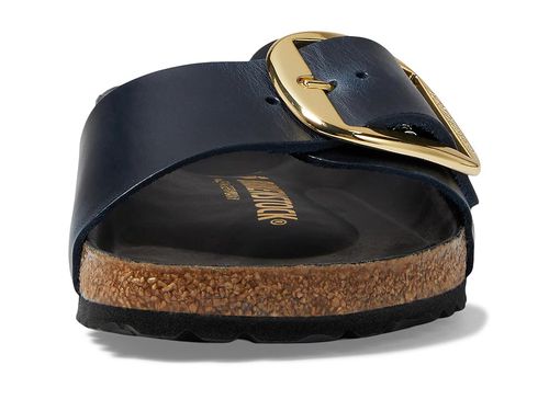 Unisex Madrid Big Buckle Natural Leather Oiled Blue