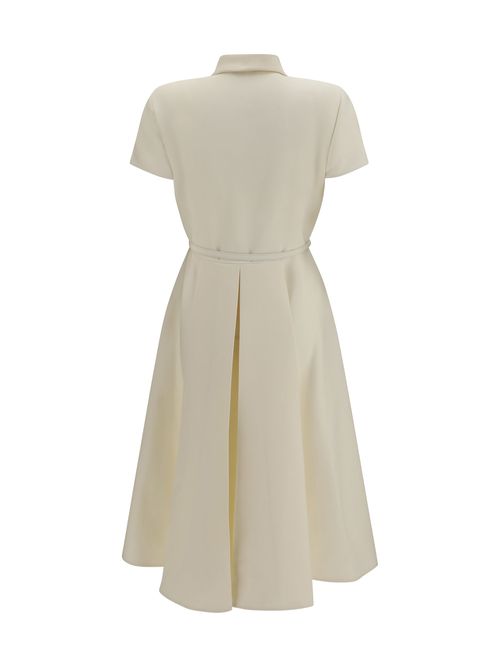 Wool and Silk A-Line Dress — White