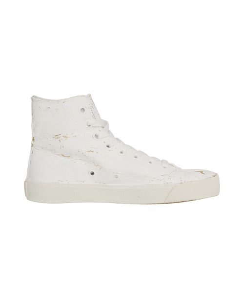 Splatter effect high-top sneakers