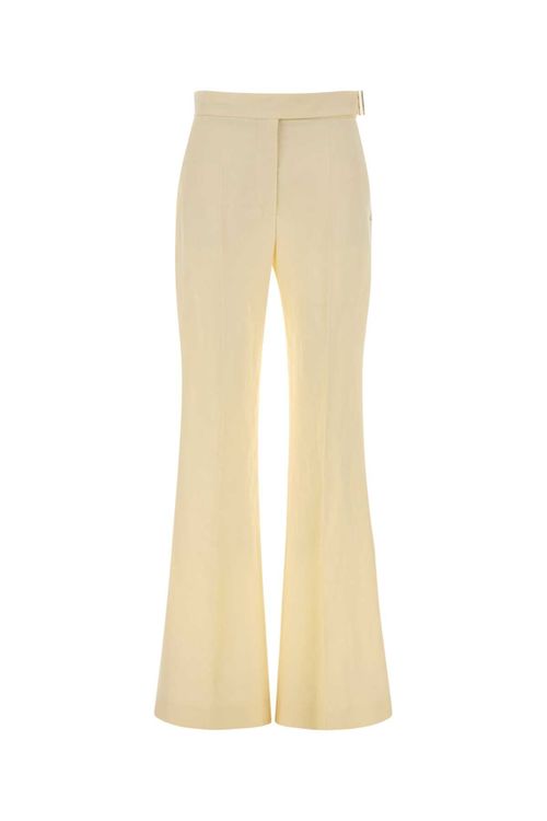 Viscose-Paper Trousers — Yellow