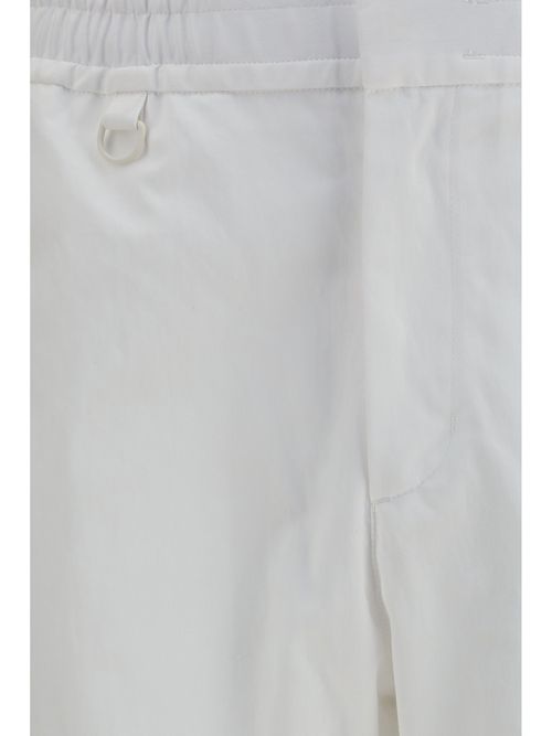 Elasticated Waist Cotton Twill Trousers — White
