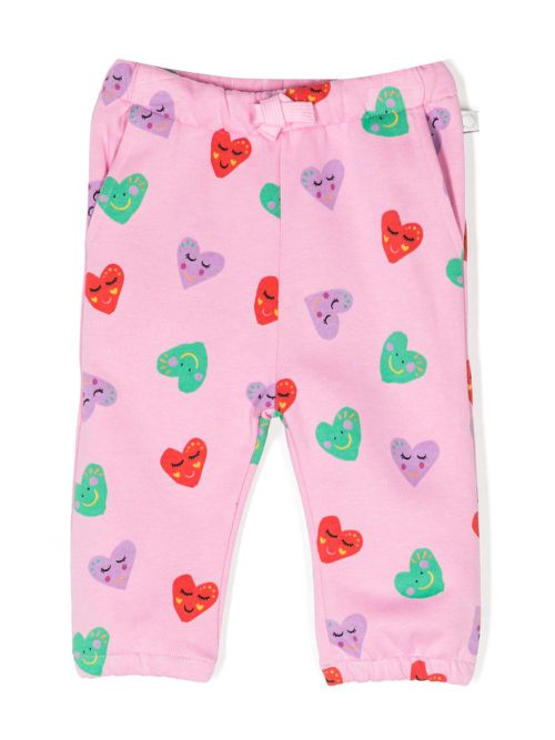 Heart-print cotton leggings - Pink