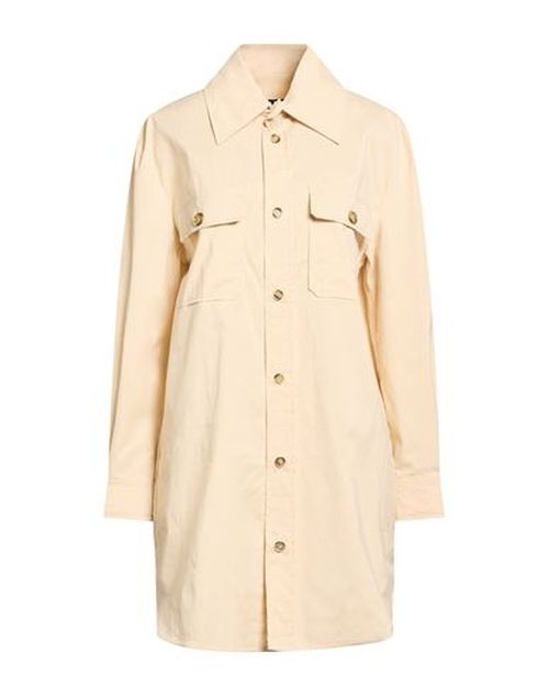 Woman Shirt Beige Size L Cotton, Elastane