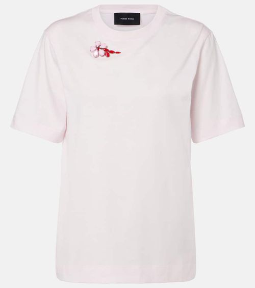 Embellished cotton jersey T-shirt