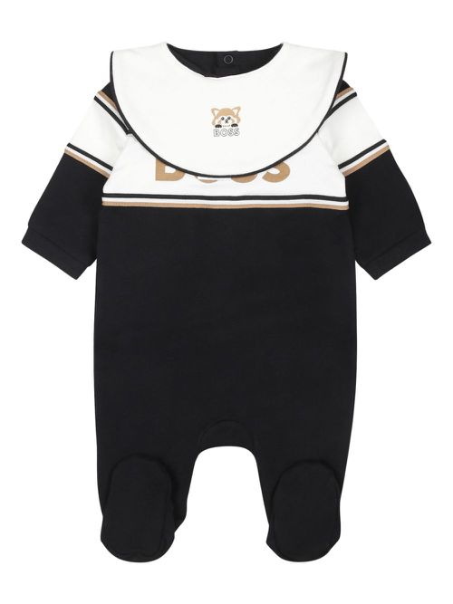 Logo-print babygrow set - Black