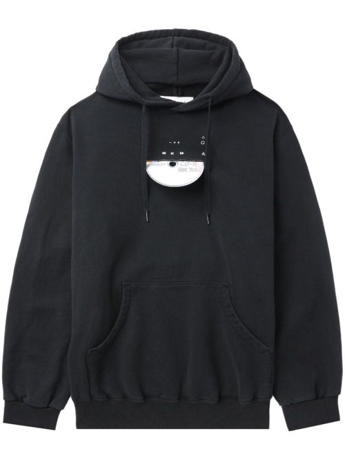 CD-R embroidered cotton hoodie - Black