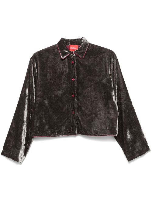 Crushed-velvet shirt - Grey
