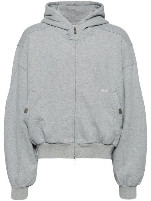 Zip-up cotton hoodie - Grey
